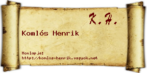 Komlós Henrik névjegykártya
