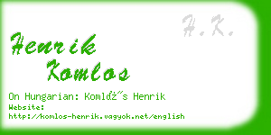 henrik komlos business card